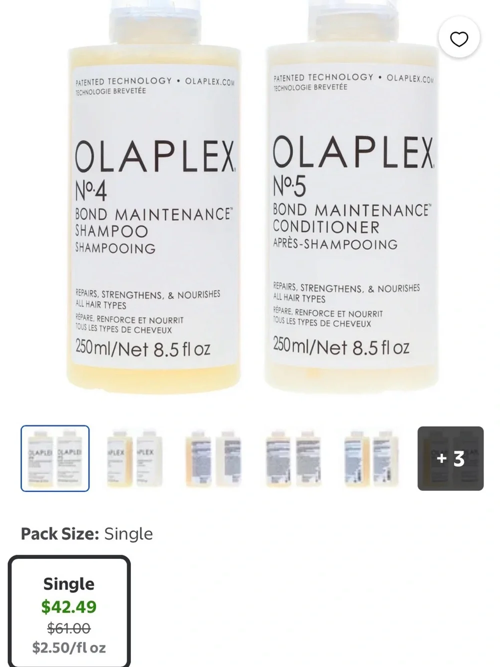 OLAPLEX No.4 Bond Maintenance Shampoo No.5 Conditioner 8.5oz